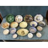 A group of 18th, 19th and 20th century British and continental ceramic bowls including New Hall,