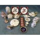 A miscellaneous lot of English and continental ceramics including Cantagali teapot, a Royal Crown