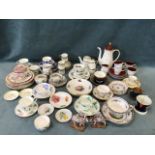 Miscellaneous 19th and 20th century handpainted and printed porcelain tea and coffee wares including