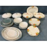 A Royal Doulton part set of Queenslance pattern plates and serving dishes, together with a similar