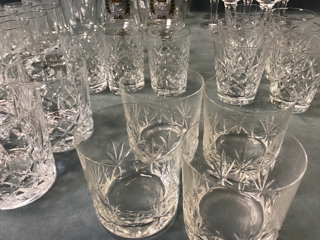 Miscellaneous drinking glasses - wine, cut tumblers, liquor, cordial, commemorative, sherry, etc. ( - Image 3 of 3