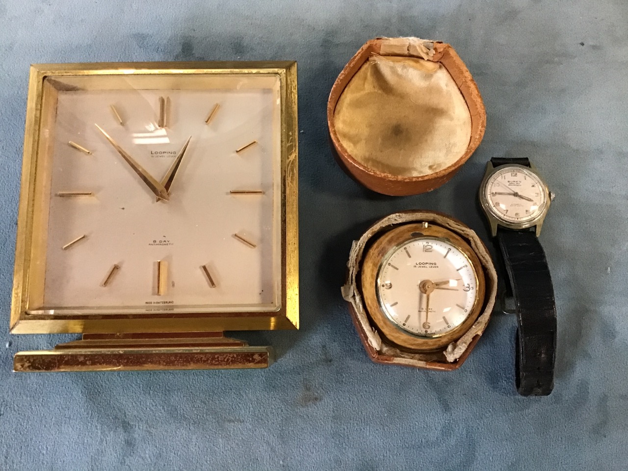 Miscellaneous items including a Swiss 1950s Buren Grand Prix automatic watch, two Swiss Looping - Image 3 of 3