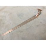 A hallmarked silver letter opener with cast horsehead handle to tapering blade - London, 1993,