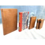 Five leather bound Robert Bloomfield volumes - including two vols poetry 1814, one vol poetry