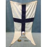 Miscellaneous nautical gear - a commodore swallowtail flag of the Royal Naval Reserves, a brass