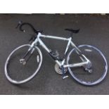 A VK racing bicycle with aluminium frame, Viking seat, Promax drop handlebars, Shimano brakes,