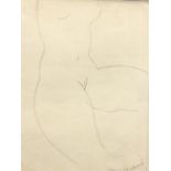 Nguyen Ducmanh, pencil on paper, nude, signed and dated 69, mounted and framed, from the