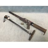 A Stealth .22 gas powered air rifle by Gunpower, with PCP air cylinder, Swedish pump, silencer,