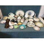 Miscellaneous ceramics - Carlton Ware, a Staffordshire part dinner service, animal figurines,