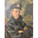 Oil on canvas, bust portrait of a young naval officer, unsigned, framed. (18in x 26in)