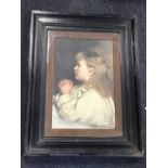 Robert Gemmell Hutchison, oil on canvas, study of a little girl praying, signed, in original