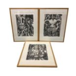 Shirley Lester, a set of three stone lithographs, titled To Entwist & Entwine, Full Circuit and