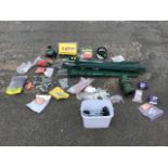 An electric fencing kit including a controller, an energiser, posts, cable, fittings, etc. (A lot)