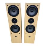 A pair of Studio Sound 80watt beech cased column hi-fi speakers. (31.25in) (2)