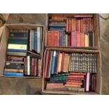 Three boxes of books - poetry, a leather bound run of JM Barrie, classics, Kipling, Paul Gallico,