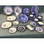 Miscellaneous blue & white including a Foley part teaset, willow, Coalport, some chinoiserie,