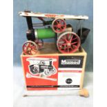 A boxed Mamod steam powered traction engine, the working model complete with steering rod and fuel
