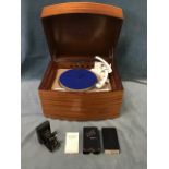 A mid-century bowfronted mahogany cased Pye Black Box record player, with a Garrard turntable - 17.