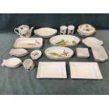 A quantity of Royal Worcester porcelain in the Evesham pattern - ramekin dishes, teapot, tureen &