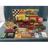 Miscellaneous diecast Dinky vehicles - coaches, lorries, a tank crane, a police car, buses, Triang