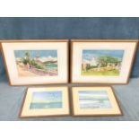 A pair of Peter Scott 1940s geese prints, laid down & oak framed; and a pair of Adolph Treidler