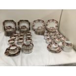 A late Victorian Staffordshire "poor mans Derby" 12-piece style teaset by Melba; and another Phoenix