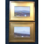 FJ Widgery, watercolours, a pair, moorland landscapes, labelled to verso Dunkery Beacon Exmoor and
