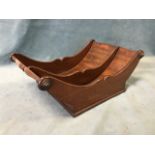 A regency mahogany two division cheese coaster, with turned split baluster outer bands to angled