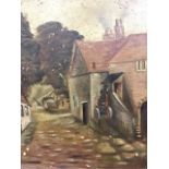 S Vernon, nineteenth century oil on board, farmyard scene, signed and oak framed. (16.5in x 21.5in)