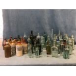 A collection of stoneware & glass beer and spirit bottles - mostly named breweries - Bristol,