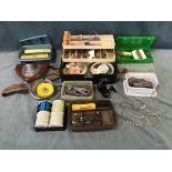 Miscellaneous sea-fishing gear - weights, an Intrepid Black Prince reel, lines, baits and hooks,