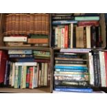 Four boxes of general books - coffee table type volumes, travel, nature, royalty, gardens, classics,