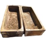 A pair of late Victorian rectangular salt glazed troughs by J & M Craig of Kilmarnock, with