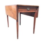 A nineteenth century mahogany pembroke table, the crossbanded top with two drop leaves above a