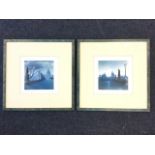 A pair of photographic studies of the Charles Bridge, Prague, signed and dated on mounts, framed. (