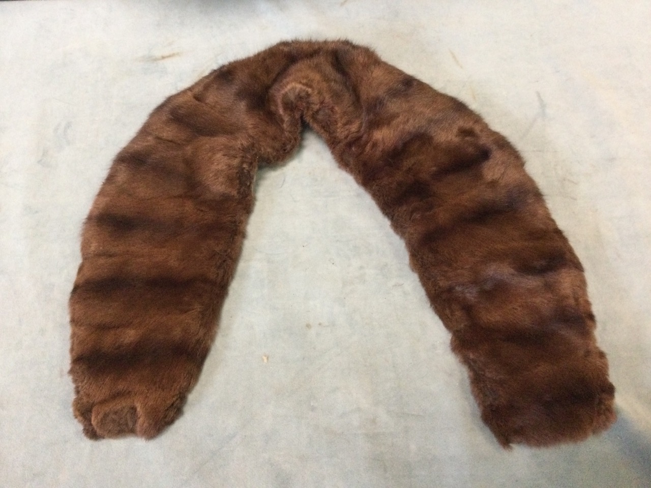 A ladies musquash fur coat; a beaver coat with yellow and black brocade lining; and a mink fur - Image 3 of 3