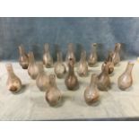 Sixteen glass baluster oil lamp flues. (9.5in) (16)