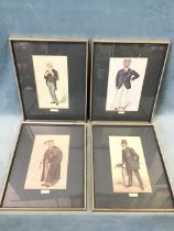 A set of four late nineteenth century Spy charicatures of notable Edwardian figures, the mounted
