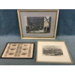 A framed print of tickets for the Canadian railroad Champlain & St Lawrence - 7.5d, 15d and 2s&6d,