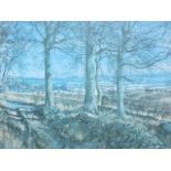 McIntosh Patrick, extensive landscape through trees, signed in pencil on margin, mounted & gilt