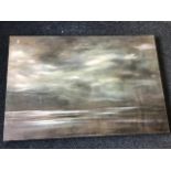 Katherine M Grant, oil on canvas, water landscape, signed & titled to verso Moonlight Across the