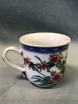 A Chinese Qianlong period blue and white export porcelain coffee cup, circa 1745, decorated at