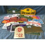 A collection of C20th sport rally car numbers - all numbered and some with advertising - whiskey,