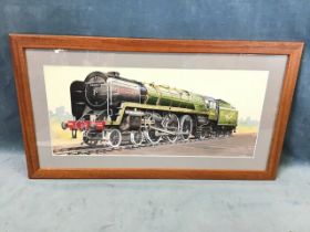 W Stone, watercolour and gouache, BR Britannia Class 4-6-2 locomotive 70041, built 1953 at Crewe,