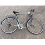 A Dawes racing bicycle with pierced padded seat, Weinmar brakes, Sakae custom handlebars, Shimano