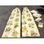 A pair of Osborne & Little lined and interlined printed cotton curtains in the Fountnall pattern -