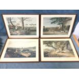 A set of four country shooting prints after the 1808 Samuel Howitt originals, titled in French &