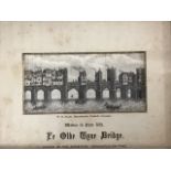 WH Grant, stevengraph type woven silk panel of the Old Tyne Bridge at the Newcastle Exhibition,