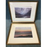 Robert Turnbull, artists proofs, Northumberland landscapes, signed and titled in pencil on