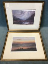 Robert Turnbull, artists proofs, Northumberland landscapes, signed and titled in pencil on